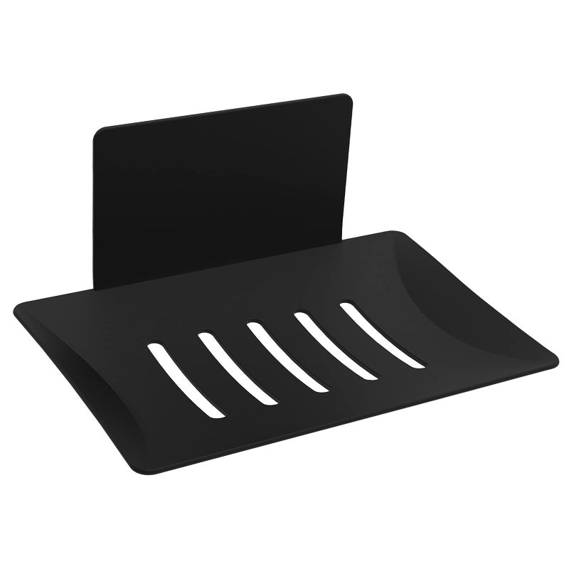 LUEXBOX Soap Dish for Shower  5 Slot Self-Adhesive Soap Holder for Bathroom  Wall Mounted Shower Soap Holder  Stainless Steel Soap Tray Black - Image 1